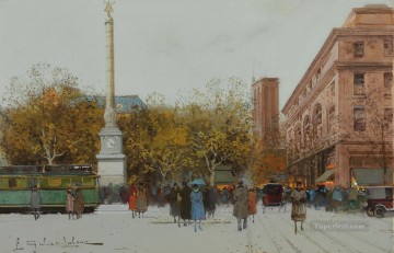 Eugene Galien Laloue Painting - Paris Place du Chatelet Galien Eugene